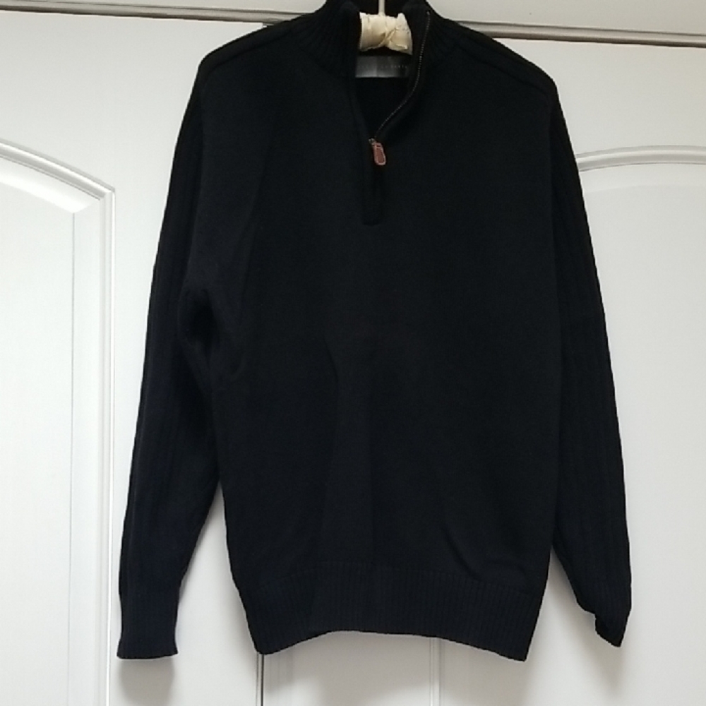 Womens Black Half-Zip Sweater.